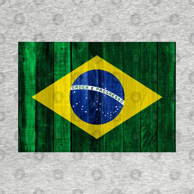 Flag of Brazil Brazilian Flags Memorabilia - Wood by DrPen